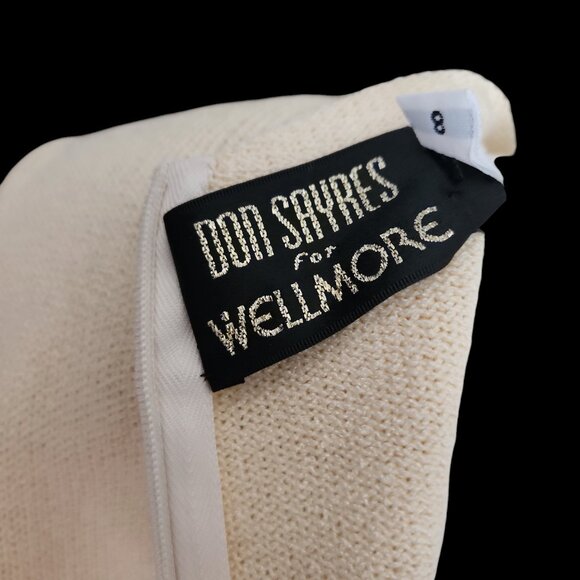 80's Designer Don Sayres for Wellmore Cream Hue Santana Knit Wool & Rayon Dress - Picture 5 of 8